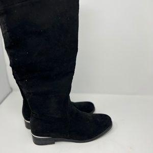 Black suede knee high boots